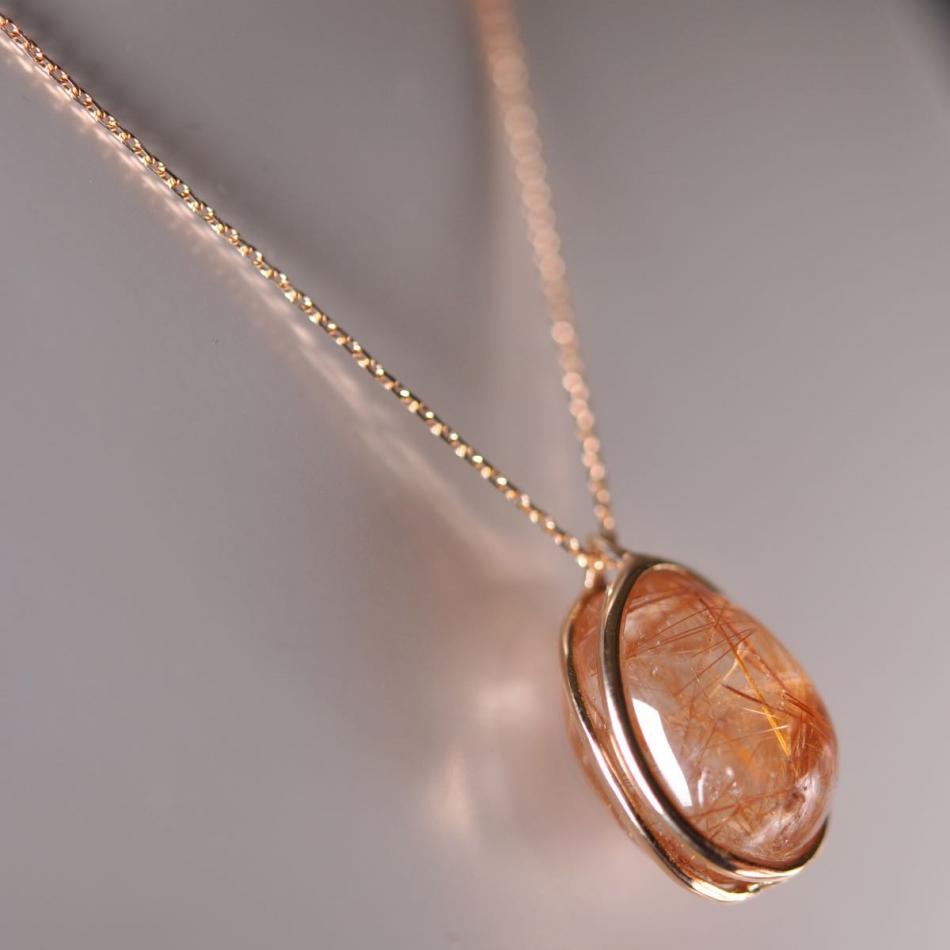 Fiche produit - quartz rutile sur or rose